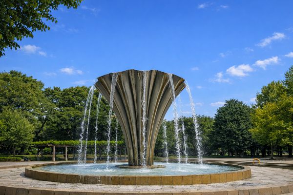 赤塚公園バーベキュー場のじゃぶじゃぶ池噴水