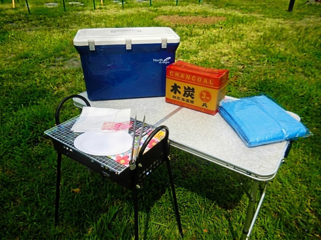 BBQレンタル｜手ぶらバーベキューセットDプラン機材設置例